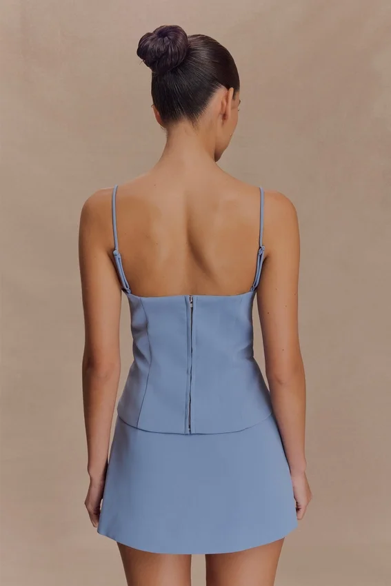 Jaime Spaghetti Strap Suiting Top – Ocean Blue Jaime Spaghetti Strap Suiting Top – Ocean Blue