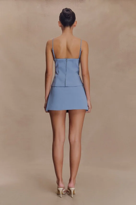 Jaime Spaghetti Strap Suiting Top – Ocean Blue Jaime Spaghetti Strap Suiting Top – Ocean Blue