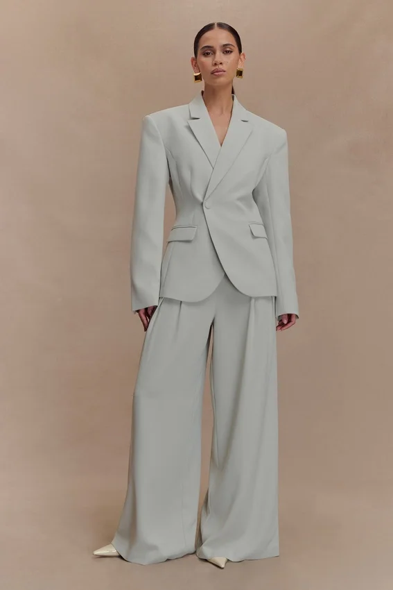 Jameson Cinched Suiting Blazer – Light Sage Jameson Cinched Suiting Blazer – Light Sage
