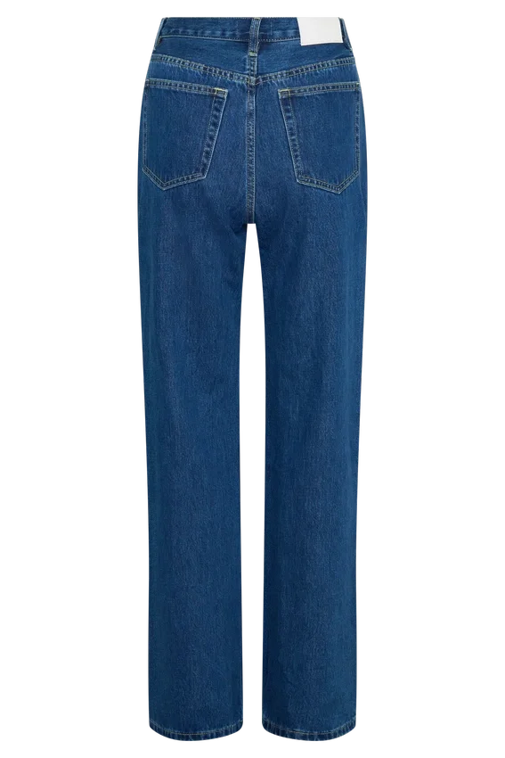 Janine High Waisted Straight Leg Jeans – Dark Blue Janine High Waisted Straight Leg Jeans – Dark Blue