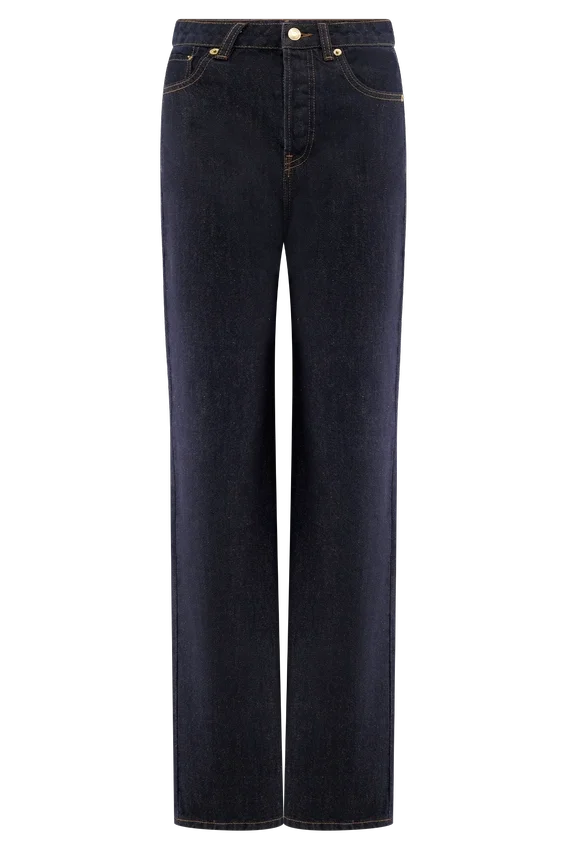 Janine High Waisted Straight Leg Jeans – Washed Indigo Blue Janine High Waisted Straight Leg Jeans – Washed Indigo Blue