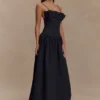 Janis Cotton Frill Maxi Dress – Black Janis Cotton Frill Maxi Dress – Black