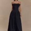 Janis Cotton Frill Maxi Dress – Black Janis Cotton Frill Maxi Dress – Black