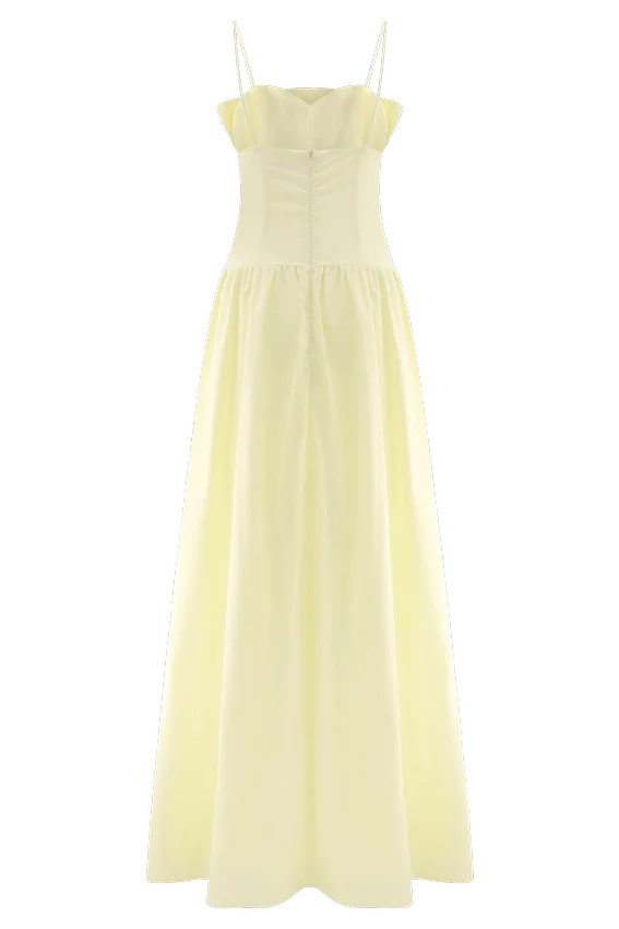 Janis Cotton Frill Maxi Dress – Lemon Janis Cotton Frill Maxi Dress – Lemon