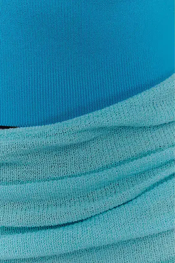 Jasiel Strapless Knit Maxi Dress – Cyan Blue Jasiel Strapless Knit Maxi Dress – Cyan Blue
