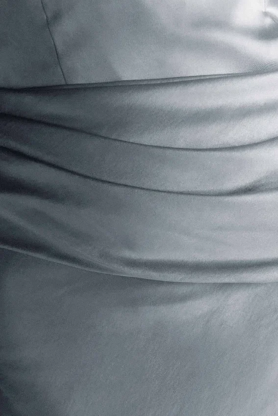 Jasmine Strapless Satin Maxi Dress – Frosted Blue Jasmine Strapless Satin Maxi Dress – Frosted Blue