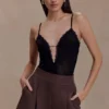 Jasper Sheer Plunge Lace Bodysuit – Black Jasper Sheer Plunge Lace Bodysuit – Black