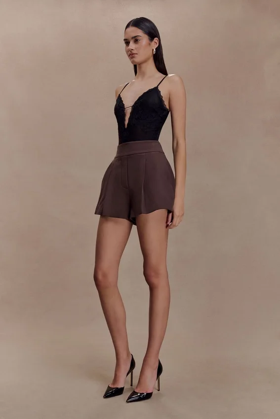 Jasper Sheer Plunge Lace Bodysuit – Black Jasper Sheer Plunge Lace Bodysuit – Black