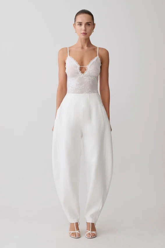 Jasper Sheer Plunge Lace Bodysuit – Ivory Jasper Sheer Plunge Lace Bodysuit – Ivory