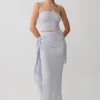 Jaytee Knit Maxi Skirt With Fringe Tie – Sky Blue Jaytee Knit Maxi Skirt With Fringe Tie – Sky Blue