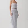 Jaytee Knit Maxi Skirt With Fringe Tie – Sky Blue Jaytee Knit Maxi Skirt With Fringe Tie – Sky Blue