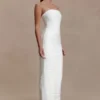 Jianna Strapless Mesh Maxi Dress – Ivory