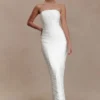 Jianna Strapless Mesh Maxi Dress – Ivory