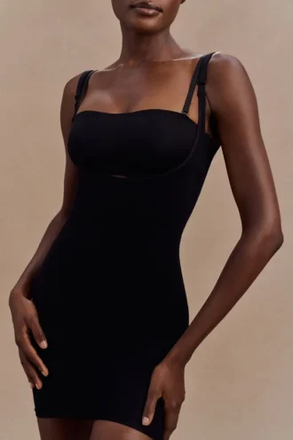 Jocelyn Backless Shapewear Mini Dress – Black