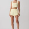 Josephine Cotton Shorts With Waistbands – Lemon