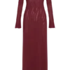 Josie Off Shoulder Mesh Maxi Dress – Wine