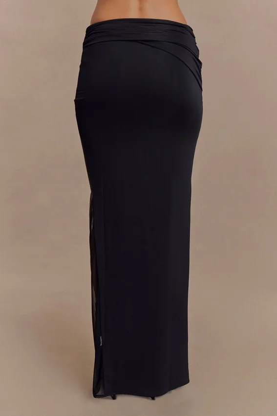 Judy Slinky And Mesh Maxi Skirt – Black Judy Slinky And Mesh Maxi Skirt – Black
