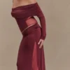 Judy Slinky And Mesh Maxi Skirt – Wine Judy Slinky And Mesh Maxi Skirt – Wine