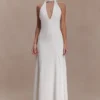 Juliet Slinky Maxi Dress With Scarf – White