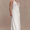 Juliet Slinky Maxi Dress With Scarf – White