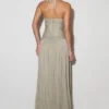 Juliette Pleated Chiffon Maxi Dress – Silver