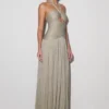 Juliette Pleated Chiffon Maxi Dress – Silver