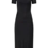 Junie Cross-Over Neck Slinky Maxi Dress – Black