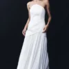 Juno Strapless Pleated Maxi Gown – White