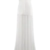 Juno Strapless Pleated Maxi Gown – White