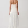 Juno Strapless Pleated Maxi Gown – White
