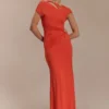 Kaida Slinky Maxi Dress With Hardware – Burnt Orange