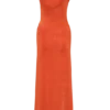 Kaida Slinky Maxi Dress With Hardware – Burnt Orange