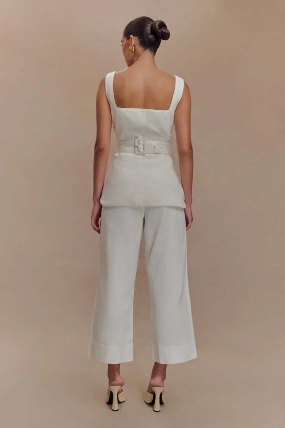 Kaitlyn Cropped Wide Leg Jeans – White Kaitlyn Cropped Wide Leg Jeans – White