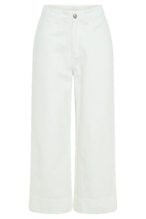 Kaitlyn Cropped Wide Leg Jeans – White Kaitlyn Cropped Wide Leg Jeans – White