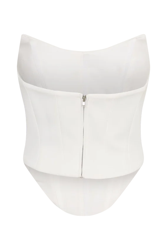 Karina Strapless Scuba Corset – White Karina Strapless Scuba Corset – White
