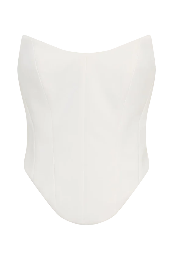 Karina Strapless Scuba Corset – White Karina Strapless Scuba Corset – White