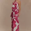Katalina Chiffon Maxi Skirt – Red Deco Fleur Print