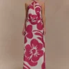 Katalina Chiffon Maxi Skirt – Red Deco Fleur Print