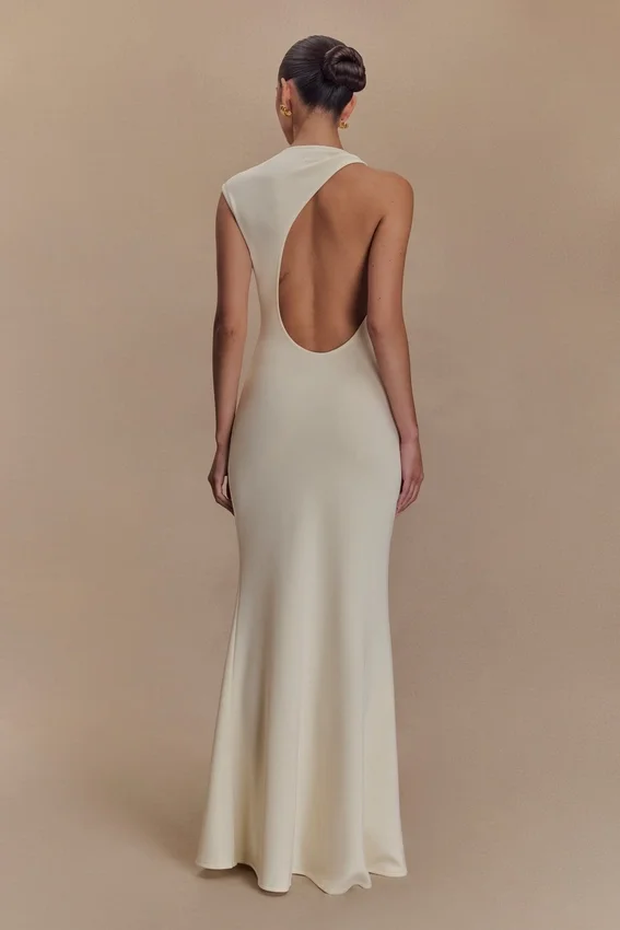 Katerina Scuba Jersey Cut Out Maxi Dress – Ivory Katerina Scuba Jersey Cut Out Maxi Dress – Ivory