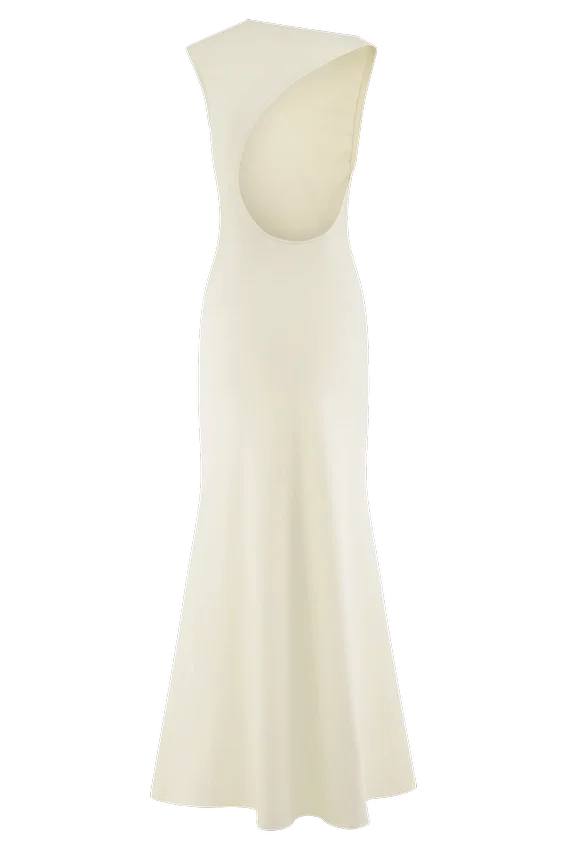 Katerina Scuba Jersey Cut Out Maxi Dress – Ivory Katerina Scuba Jersey Cut Out Maxi Dress – Ivory