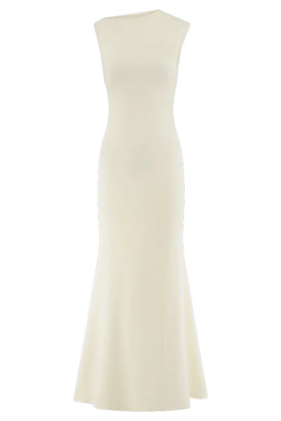 Katerina Scuba Jersey Cut Out Maxi Dress – Ivory Katerina Scuba Jersey Cut Out Maxi Dress – Ivory