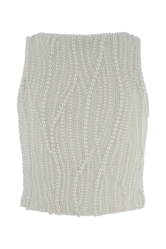 Kathia Pearl Hand Beaded Top – White Kathia Pearl Hand Beaded Top – White