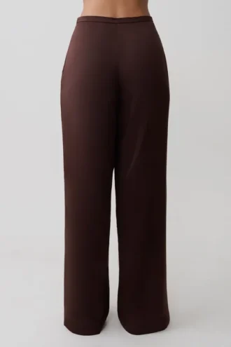 Kayla Silk Blend Straight Leg Pants – Dark Chocolate Kayla Silk Blend Straight Leg Pants – Dark Chocolate