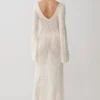 Kayleigh Crochet Fishtail Flare Sleeve Maxi Dress – White Kayleigh Crochet Fishtail Flare Sleeve Maxi Dress – White
