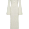 Kayleigh Crochet Fishtail Flare Sleeve Maxi Dress – White Kayleigh Crochet Fishtail Flare Sleeve Maxi Dress – White