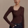 Kaylen Knit Long Sleeve Top – Dark Chocolate Kaylen Knit Long Sleeve Top – Dark Chocolate