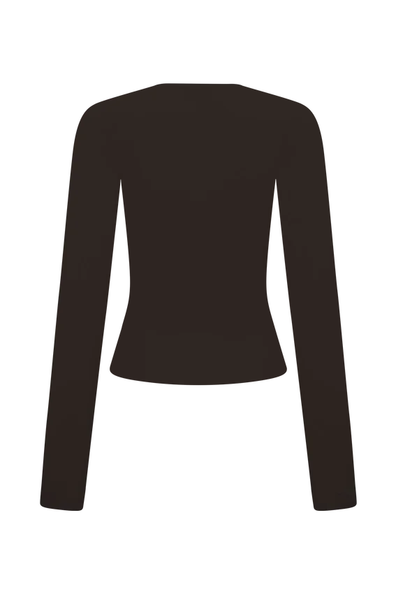 Kaylen Knit Long Sleeve Top – Dark Chocolate Kaylen Knit Long Sleeve Top – Dark Chocolate