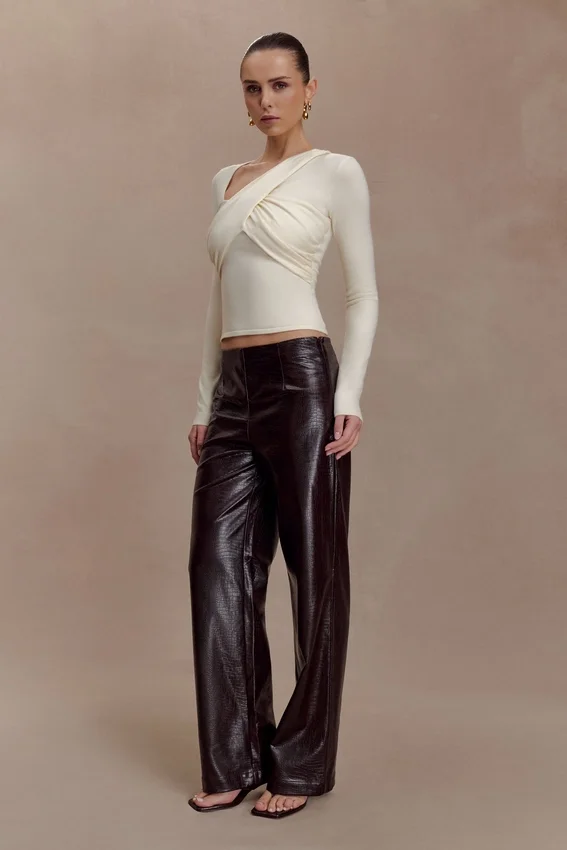 Kaylen Knit Long Sleeve Top – Ivory Kaylen Knit Long Sleeve Top – Ivory