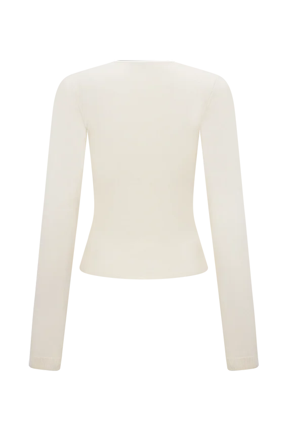 Kaylen Knit Long Sleeve Top – Ivory Kaylen Knit Long Sleeve Top – Ivory