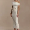 Kendra Scuba Jersey Midi Dress With Hardware – Ivory Kendra Scuba Jersey Midi Dress With Hardware – Ivory